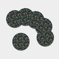 Mosaic Patchwork Pattern Print Leather Coaster Set