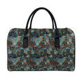 Mosaic Patchwork Pattern Print Leather Duffel Bag