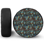 Mosaic Patchwork Pattern Print Leather Spare Tire Cover