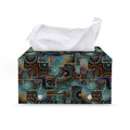 Mosaic Patchwork Pattern Print Leather Tissue Box Cover