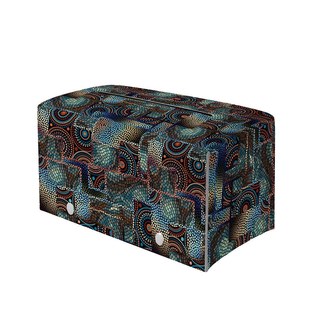 Mosaic Patchwork Pattern Print Leather Tissue Box Cover