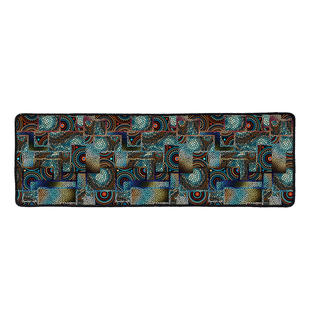 Mosaic Patchwork Pattern Print Long Kitchen Mat
