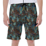 Mosaic Patchwork Pattern Print Men's Beach Shorts