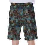Mosaic Patchwork Pattern Print Men's Beach Shorts