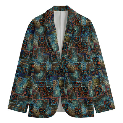 Mosaic Patchwork Pattern Print Men's Blazer