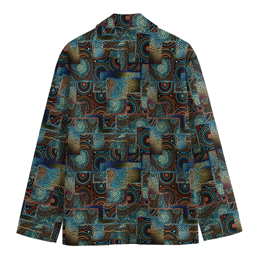Mosaic Patchwork Pattern Print Men's Blazer