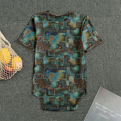 Mosaic Patchwork Pattern Print Men's Bodysuit