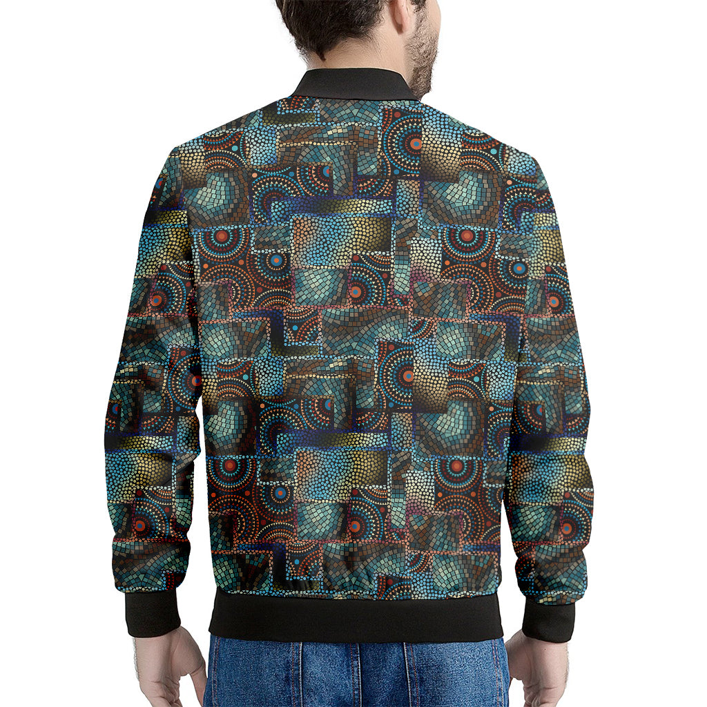 Mosaic Patchwork Pattern Print Men's Bomber Jacket