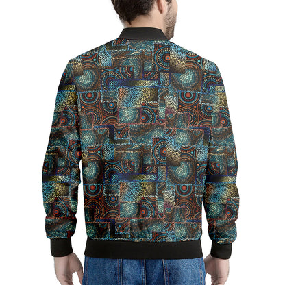 Mosaic Patchwork Pattern Print Men's Bomber Jacket