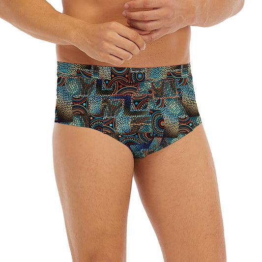 Mosaic Patchwork Pattern Print Men's Briefs