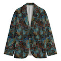 Mosaic Patchwork Pattern Print Men's Cotton Blazer