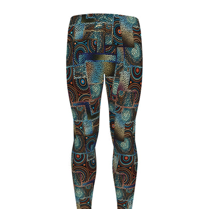 Mosaic Patchwork Pattern Print Men's leggings