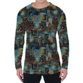 Mosaic Patchwork Pattern Print Men's Long Sleeve T-Shirt