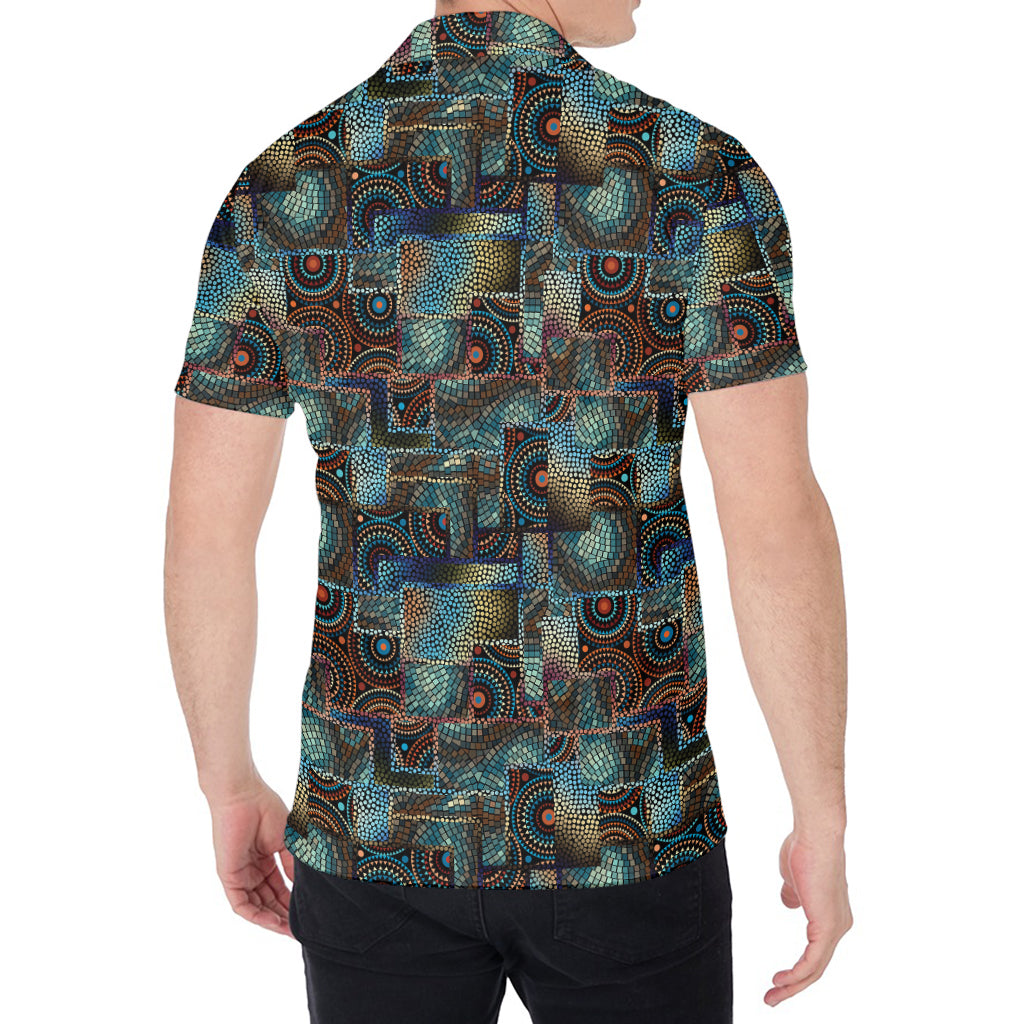 Mosaic Patchwork Pattern Print Men's Shirt