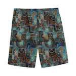 Mosaic Patchwork Pattern Print Men's Sports Shorts