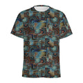 Mosaic Patchwork Pattern Print Men's Athletic T-Shirt