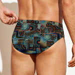 Mosaic Patchwork Pattern Print Men's Swim Briefs