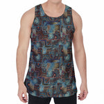 Mosaic Patchwork Pattern Print Men's Velvet Tank Top