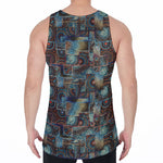 Mosaic Patchwork Pattern Print Men's Velvet Tank Top
