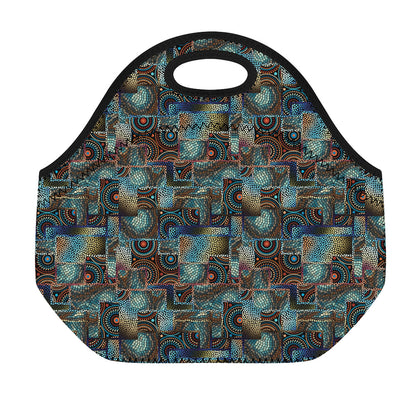 Mosaic Patchwork Pattern Print Neoprene Lunch Bag