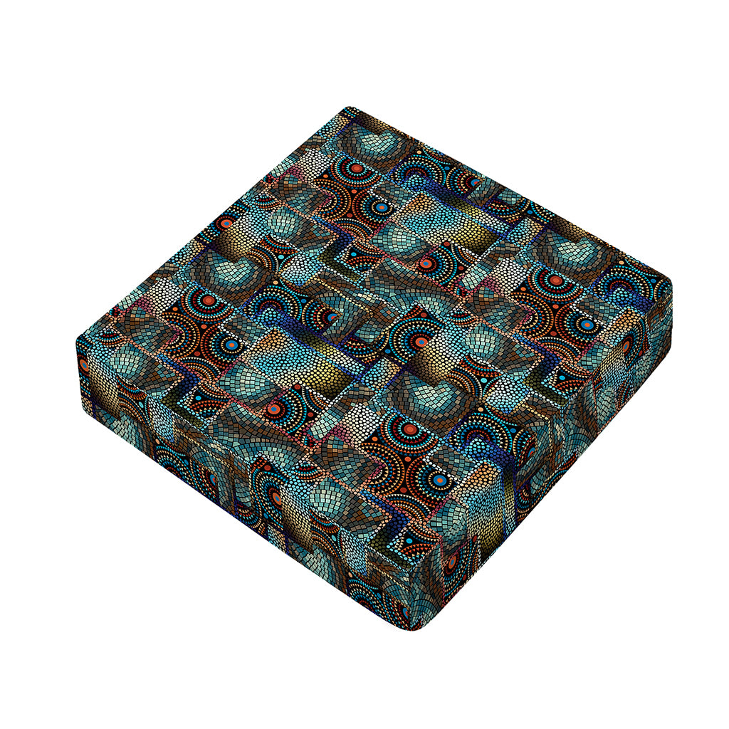 Mosaic Patchwork Pattern Print Outdoor Seat Cushion Cover