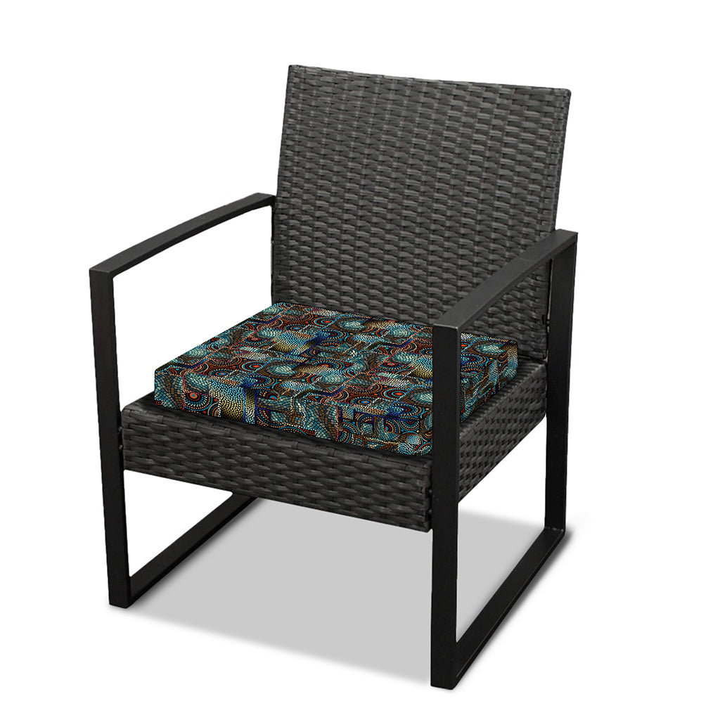 Mosaic Patchwork Pattern Print Outdoor Seat Cushion Cover