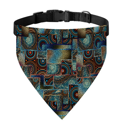 Mosaic Patchwork Pattern Print Over The Collar Dog Bandana
