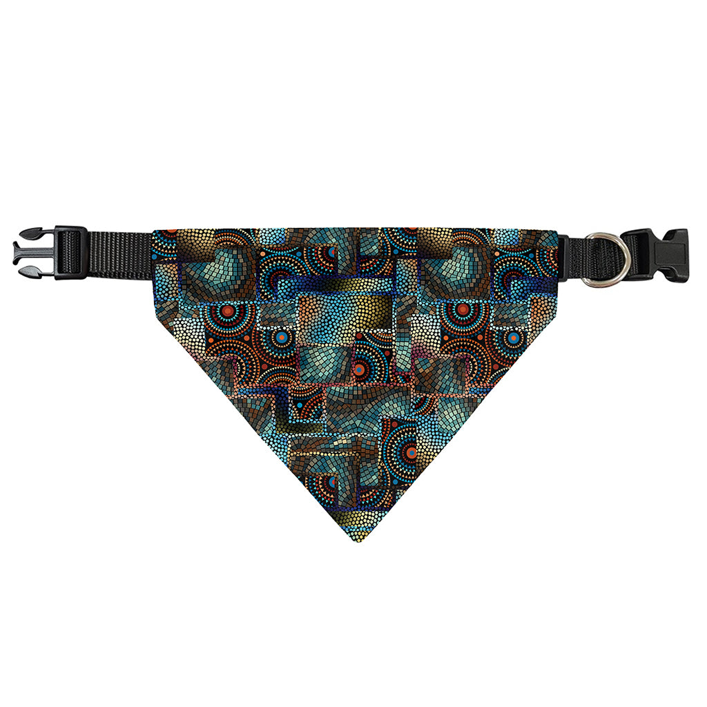 Mosaic Patchwork Pattern Print Over The Collar Dog Bandana