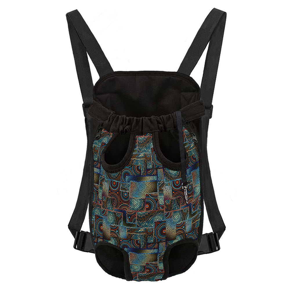 Mosaic Patchwork Pattern Print Pet Carrier Backpack