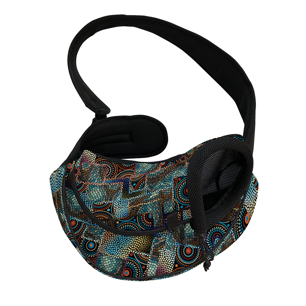 Mosaic Patchwork Pattern Print Pet Sling Carrier