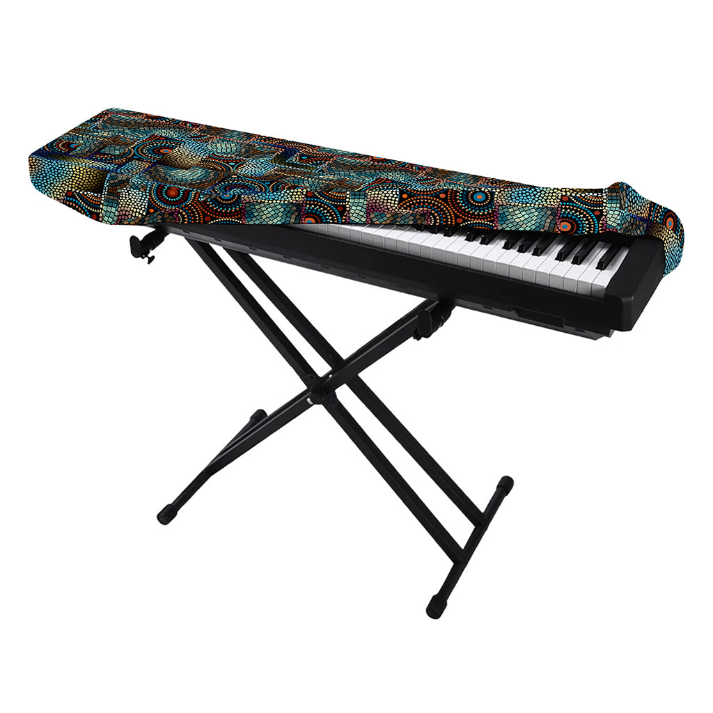 Mosaic Patchwork Pattern Print Piano Keyboard Cover
