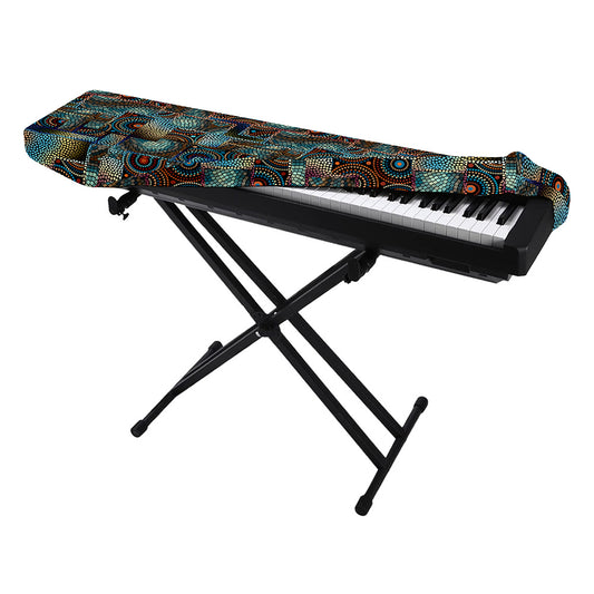 Mosaic Patchwork Pattern Print Piano Keyboard Cover