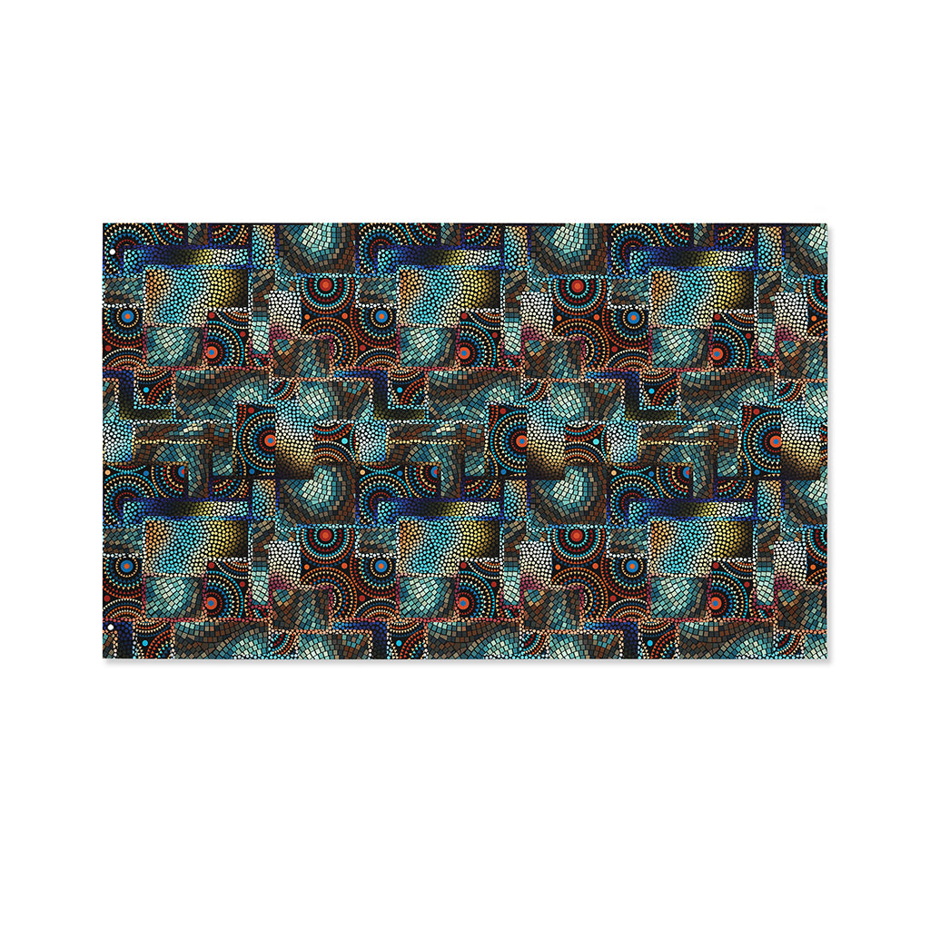 Mosaic Patchwork Pattern Print Polyester Flag