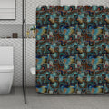 Mosaic Patchwork Pattern Print Polyester Shower Curtain