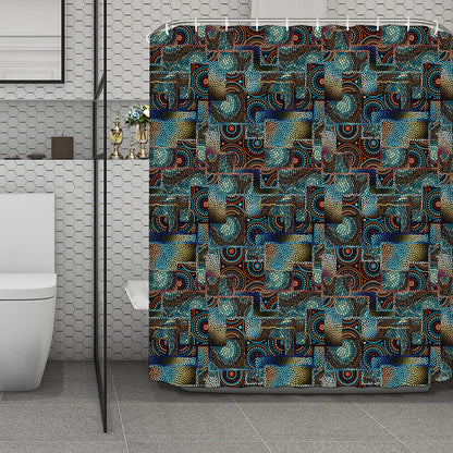 Mosaic Patchwork Pattern Print Polyester Shower Curtain
