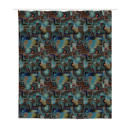 Mosaic Patchwork Pattern Print Polyester Shower Curtain