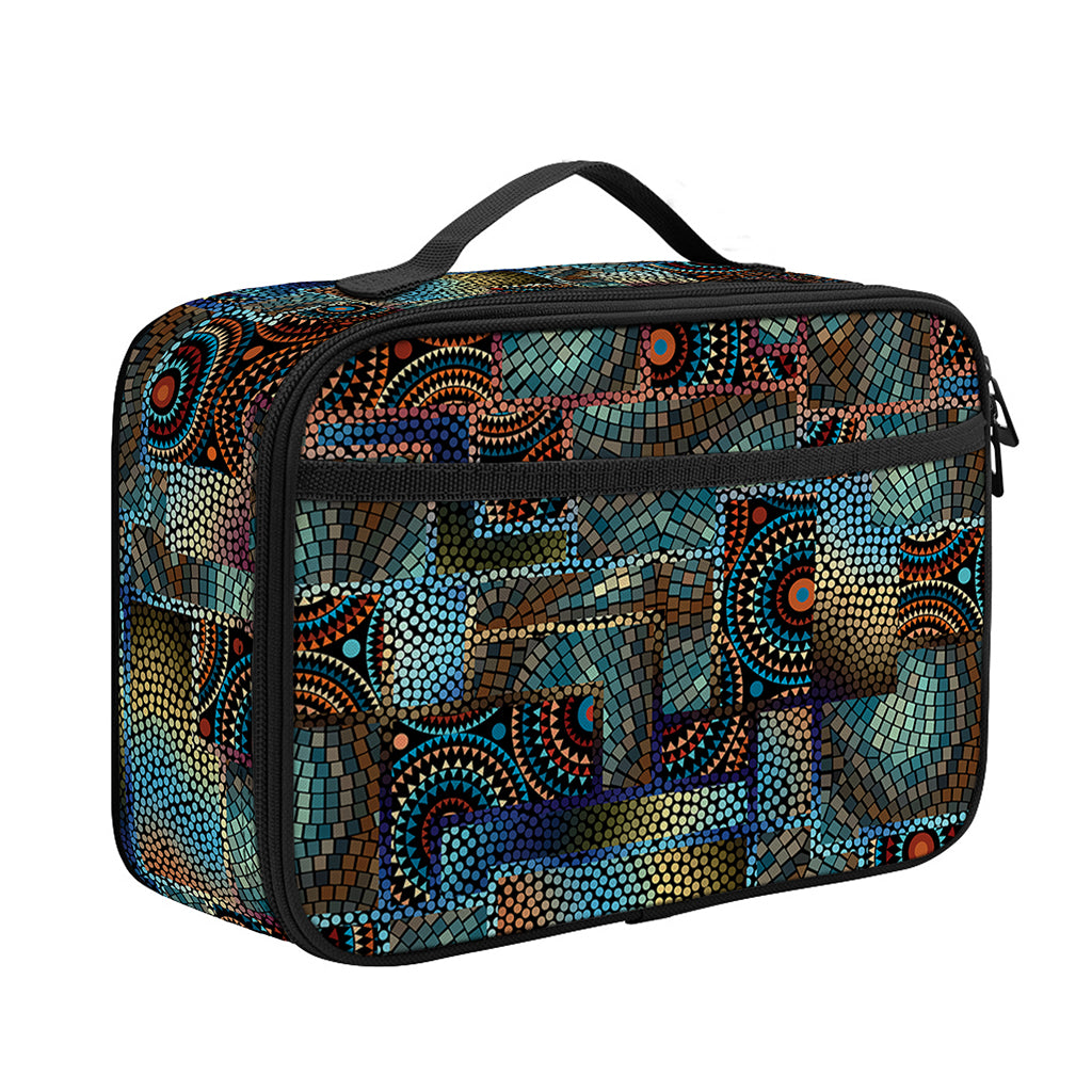 Mosaic Patchwork Pattern Print Portable Lunch Bag