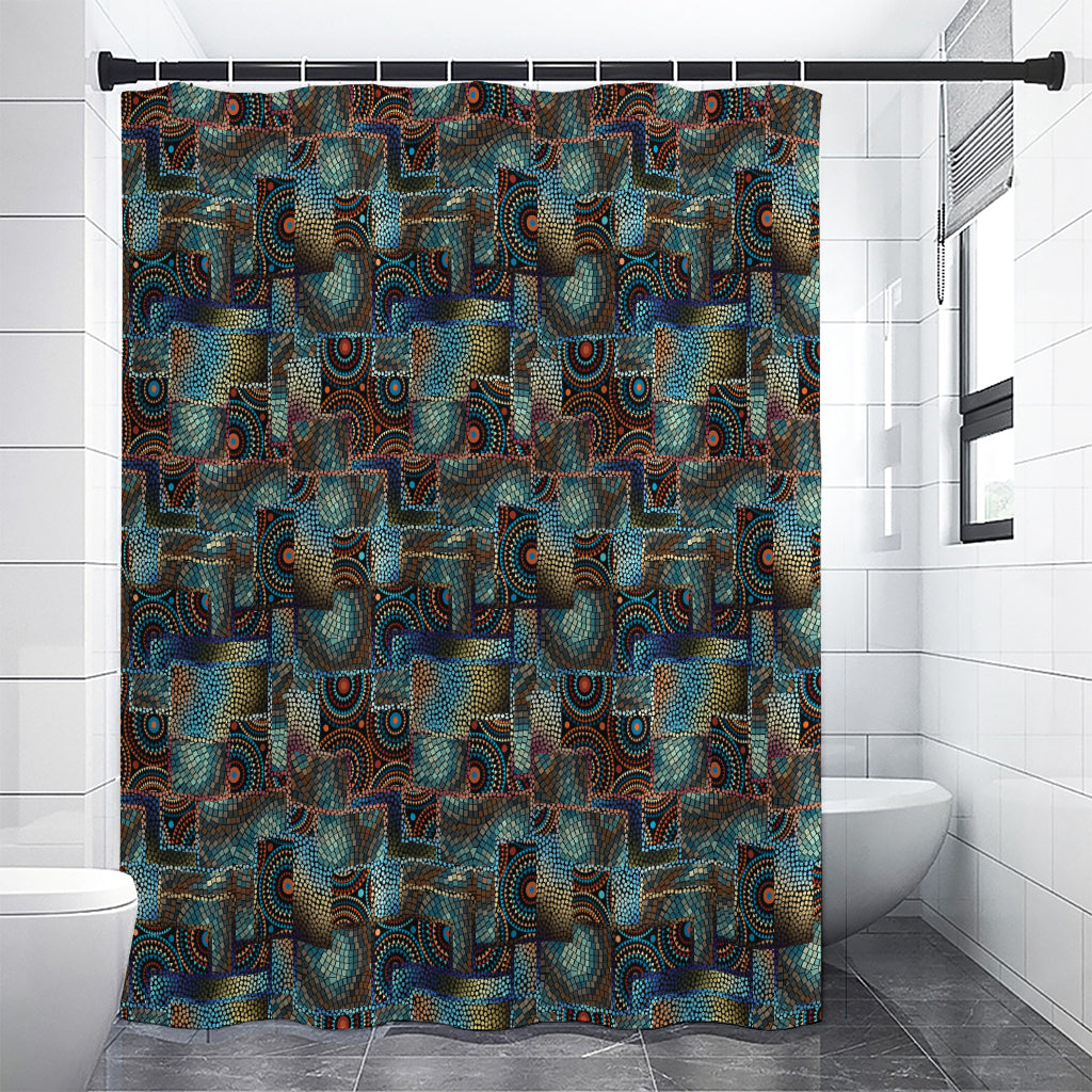 Mosaic Patchwork Pattern Print Premium Shower Curtain