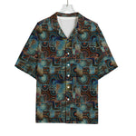 Mosaic Patchwork Pattern Print Rayon Hawaiian Shirt