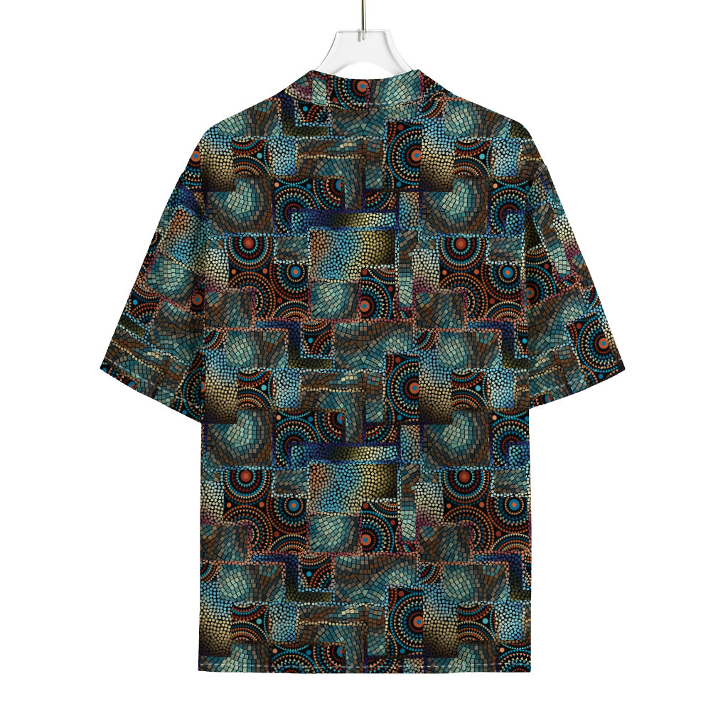Mosaic Patchwork Pattern Print Rayon Hawaiian Shirt