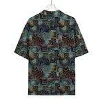 Mosaic Patchwork Pattern Print Rayon Hawaiian Shirt