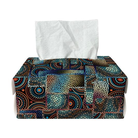 Mosaic Patchwork Pattern Print Rectangle Tissue Box Cover