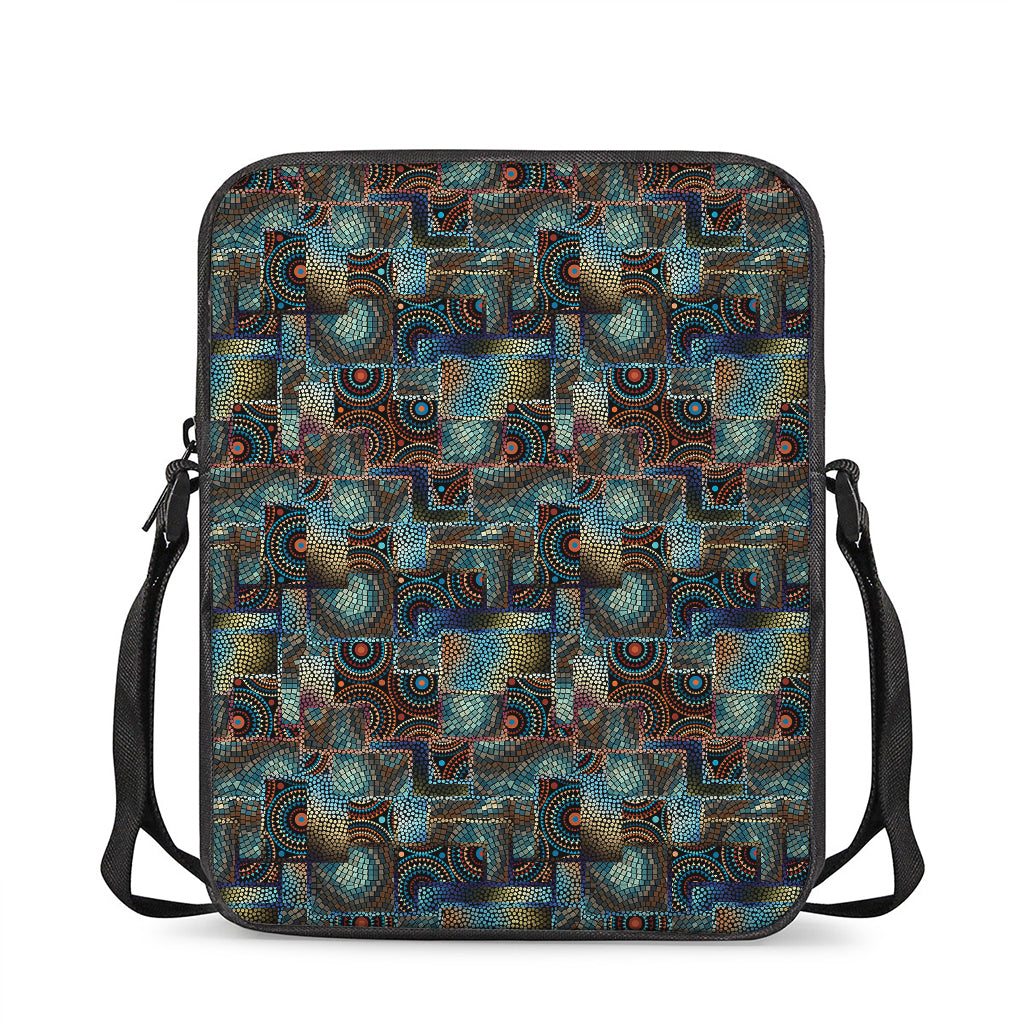 Mosaic Patchwork Pattern Print Rectangular Crossbody Bag