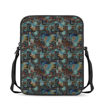 Mosaic Patchwork Pattern Print Rectangular Crossbody Bag