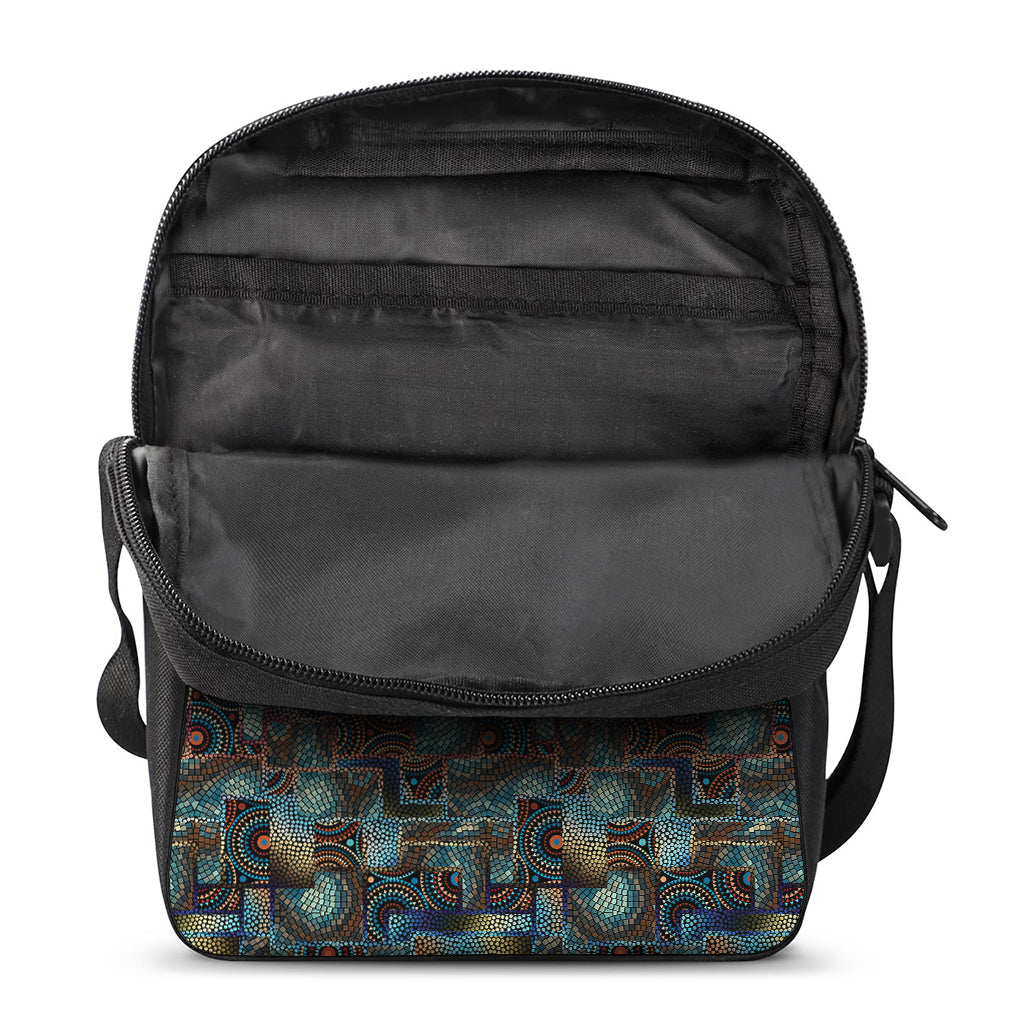 Mosaic Patchwork Pattern Print Rectangular Crossbody Bag