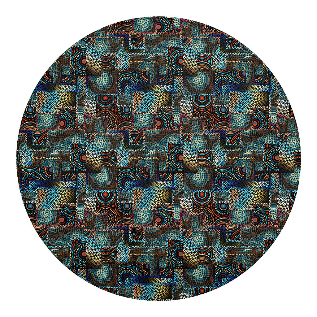 Mosaic Patchwork Pattern Print Round Blanket