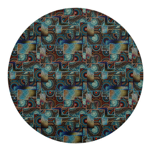 Mosaic Patchwork Pattern Print Round Blanket