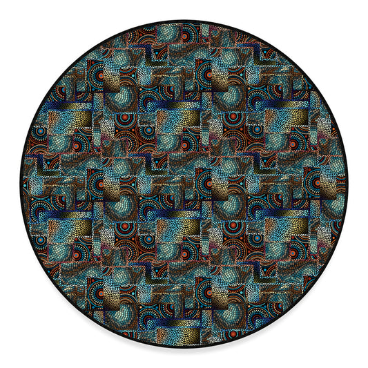 Mosaic Patchwork Pattern Print Round Floor Mat