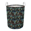 Mosaic Patchwork Pattern Print Round Laundry Basket