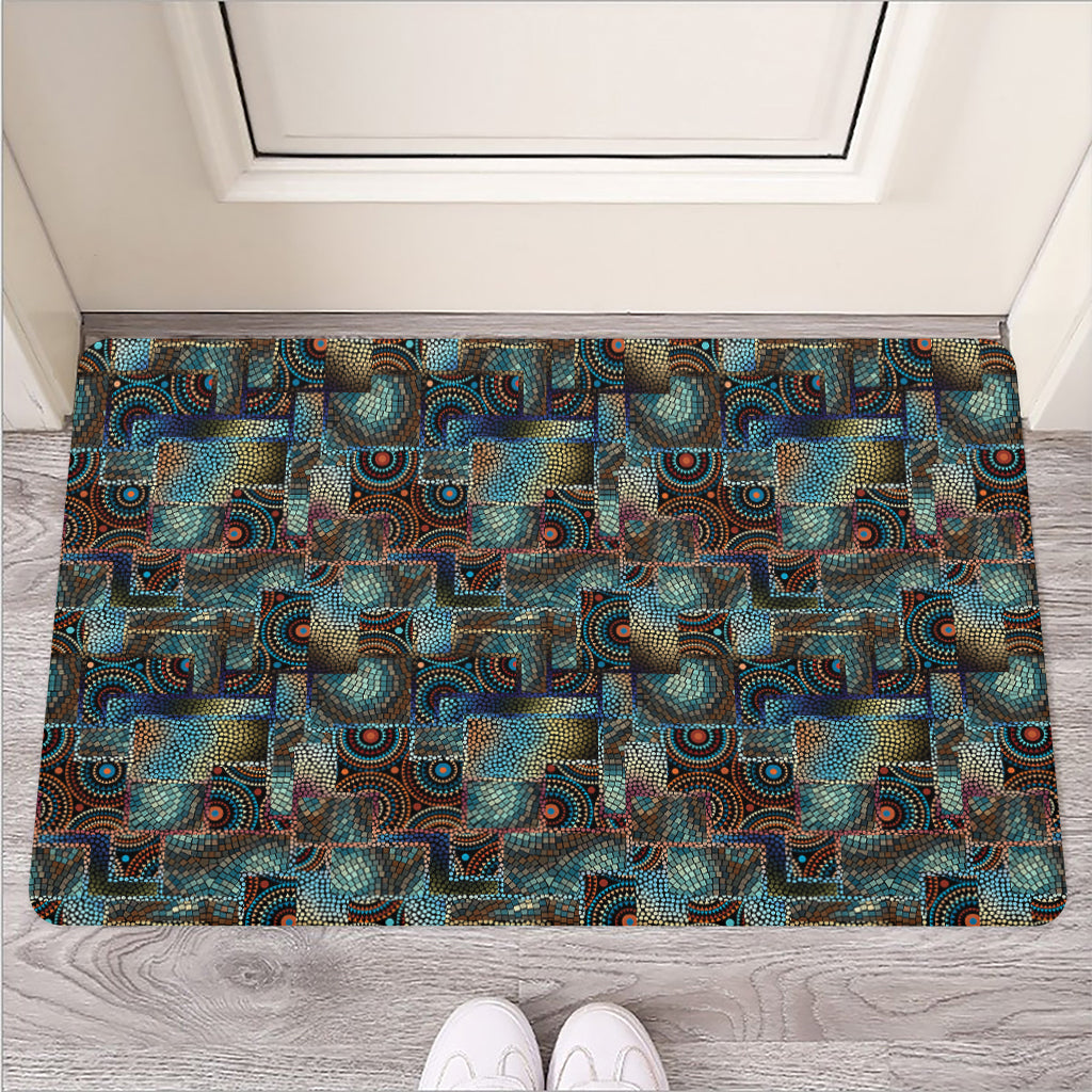 Mosaic Patchwork Pattern Print Rubber Doormat